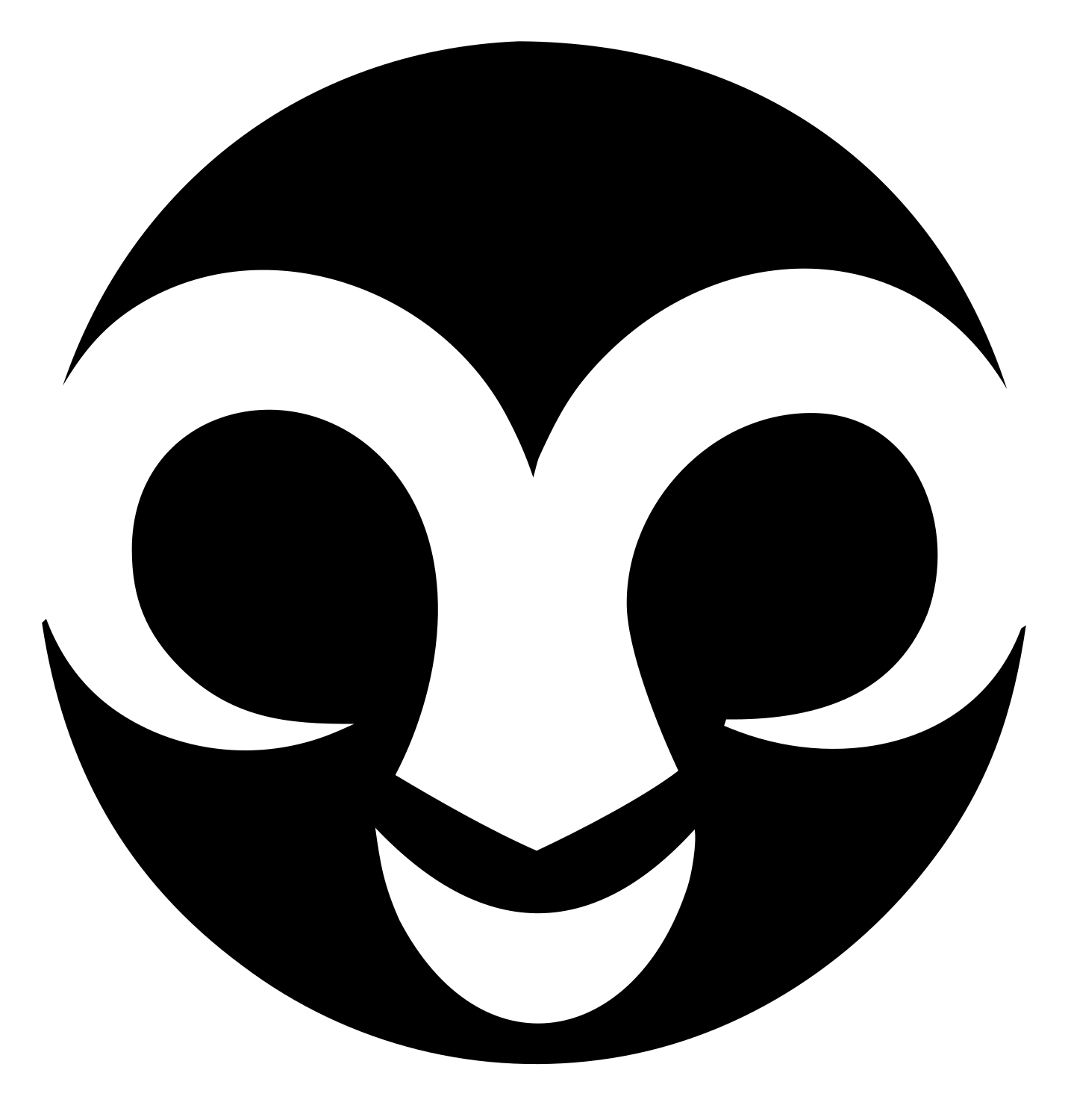 Negative Space Ram Face Icon #ffffff/#000000