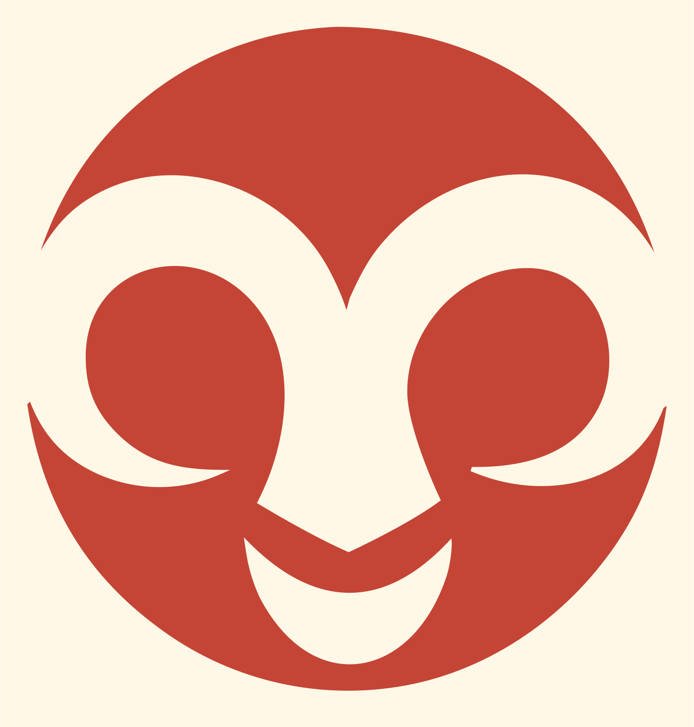 Negative Space Ram Face Icon #fff8e7/#c44536