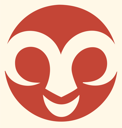Negative Space Ram Face Icon #fff8e7/#c44536