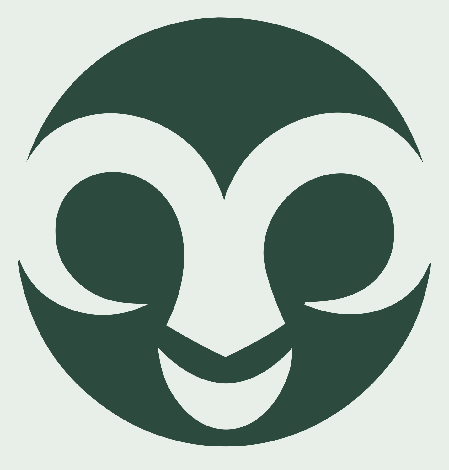 Negative Space Ram Face Icon #e8efe9/#2d4a3e