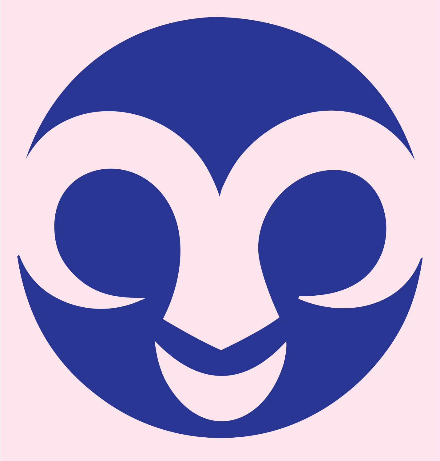 Negative Space Ram Face Icon #fce4ec/#283593