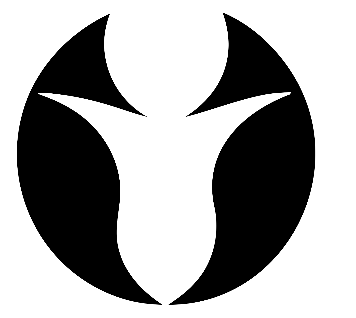 Negative Space Ram Circle Badge #ffffff/#000000
