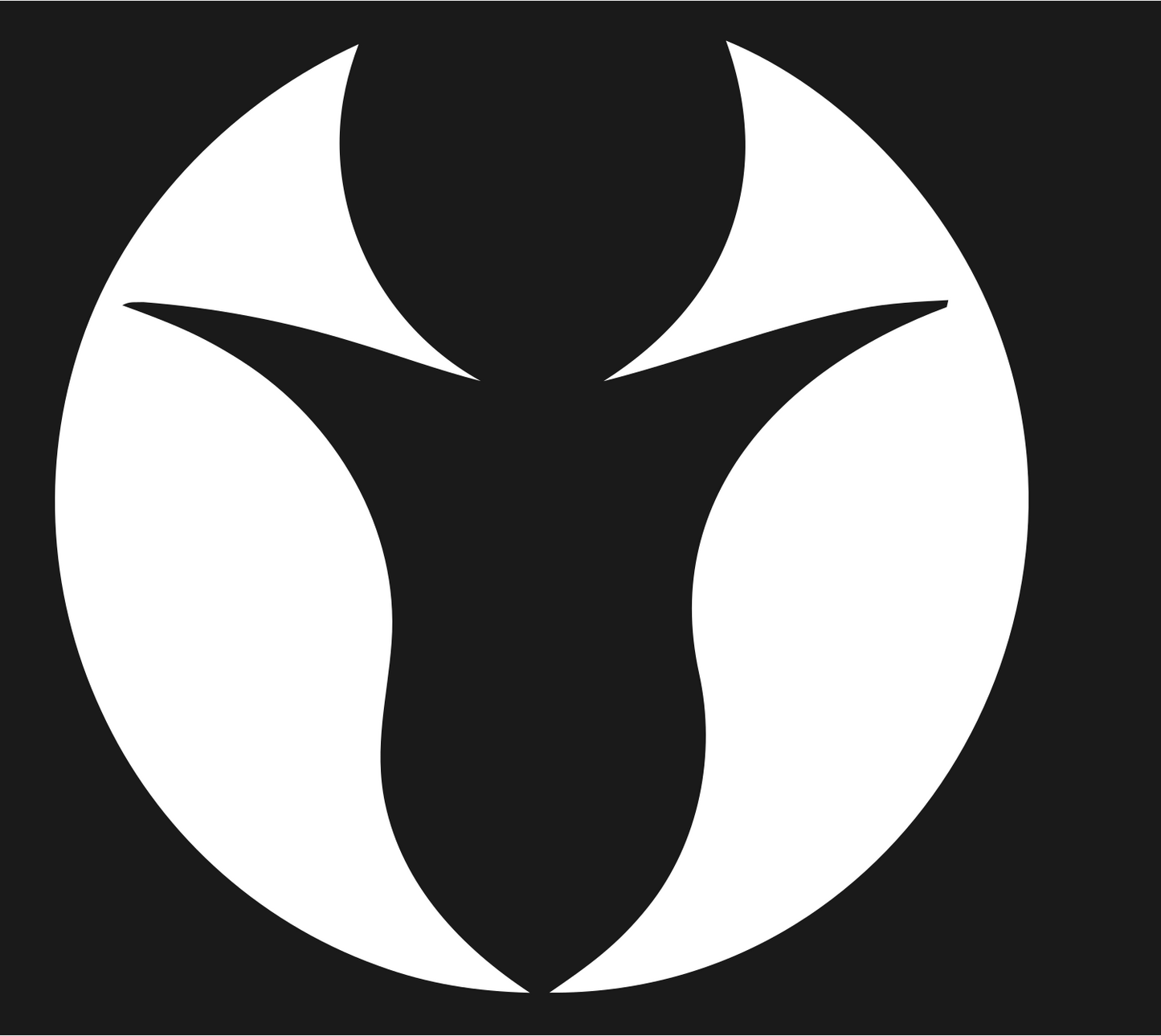 Negative Space Ram Circle Badge #1a1a1a/#ffffff