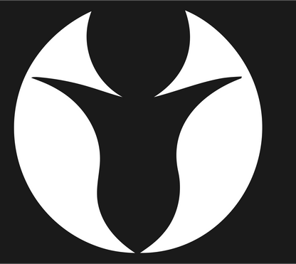 Negative Space Ram Circle Badge #1a1a1a/#ffffff