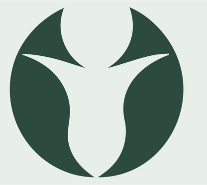 Negative Space Ram Circle Badge #e8efe9/#2d4a3e