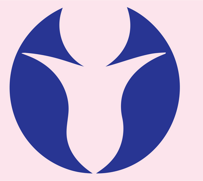 Negative Space Ram Circle Badge #fce4ec/#283593