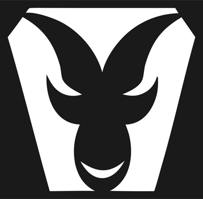 Negative Space Ram Face Crest #1a1a1a/#ffffff