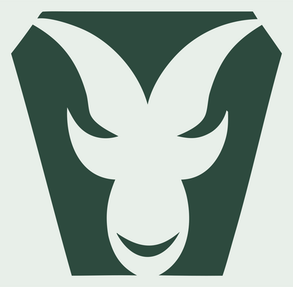 Negative Space Ram Face Crest #e8efe9/#2d4a3e