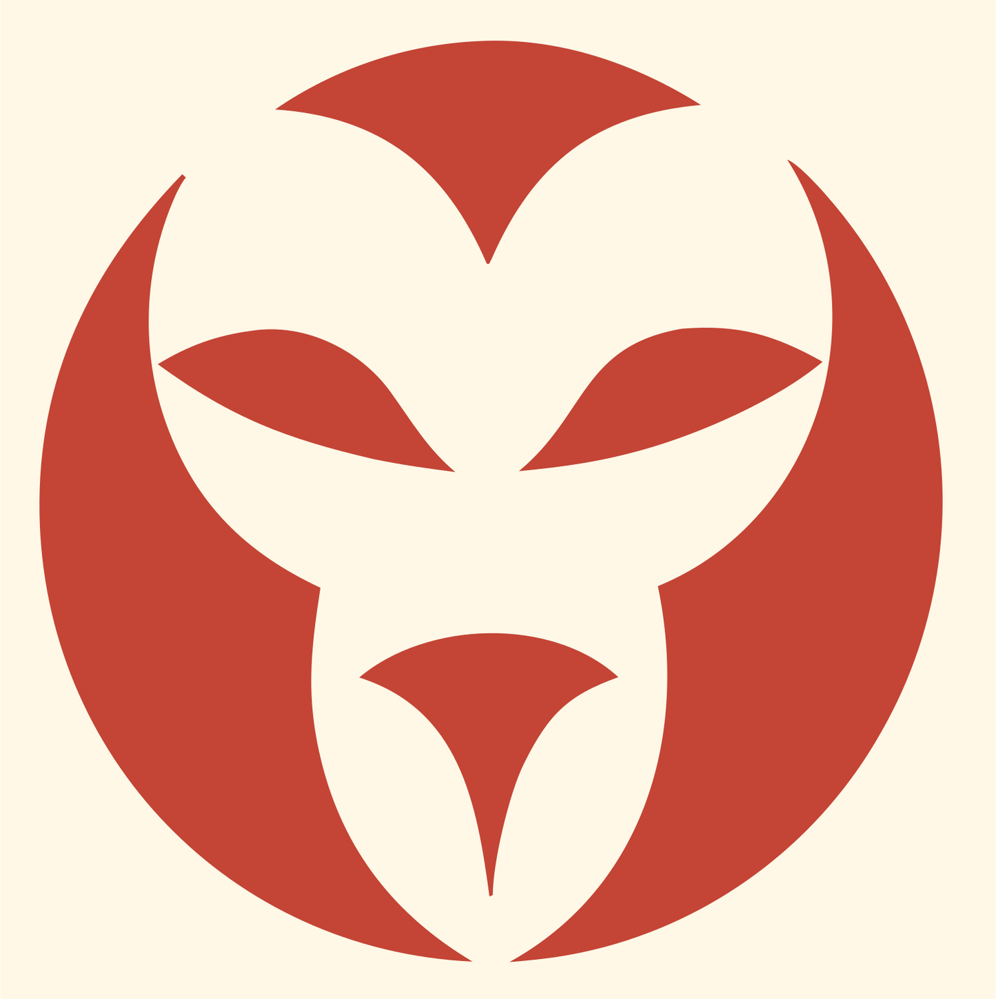 Negative Space Ram Mask Icon #fff8e7/#c44536