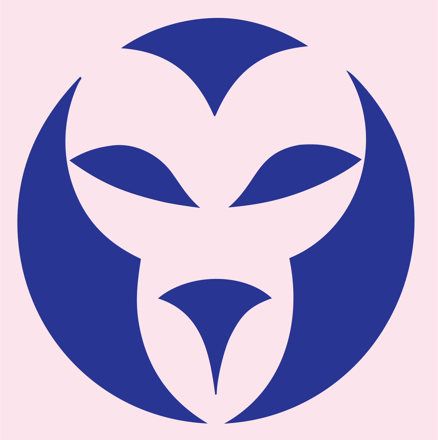 Negative Space Ram Mask Icon #fce4ec/#283593