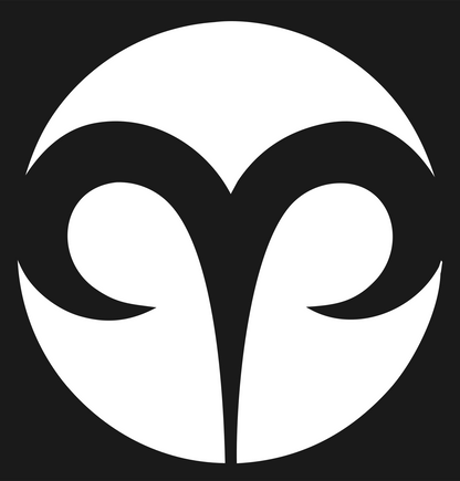 Negative Space Aries Circle Badge #1a1a1a/#ffffff