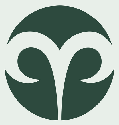 Negative Space Aries Circle Badge #e8efe9/#2d4a3e