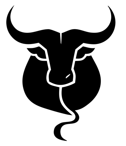 Bold Bull Face Front Logo #ffffff/#000000
