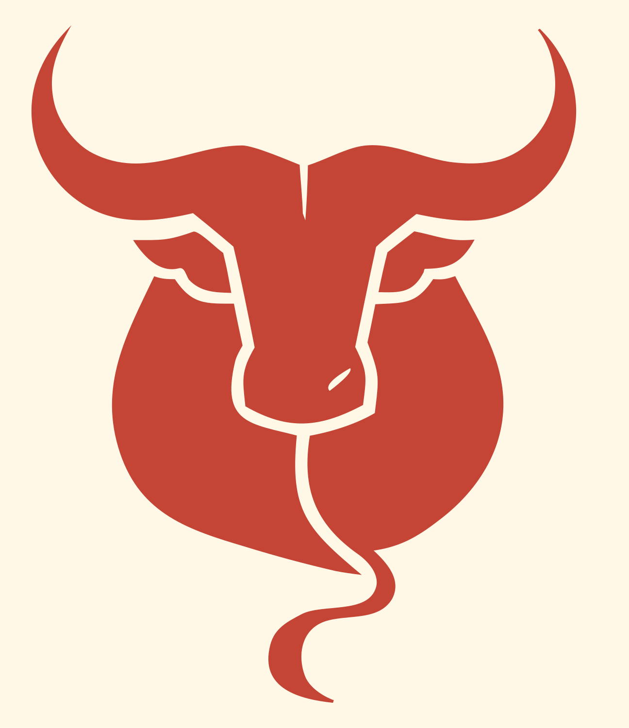 Bold Bull Face Front Logo #fff8e7/#c44536