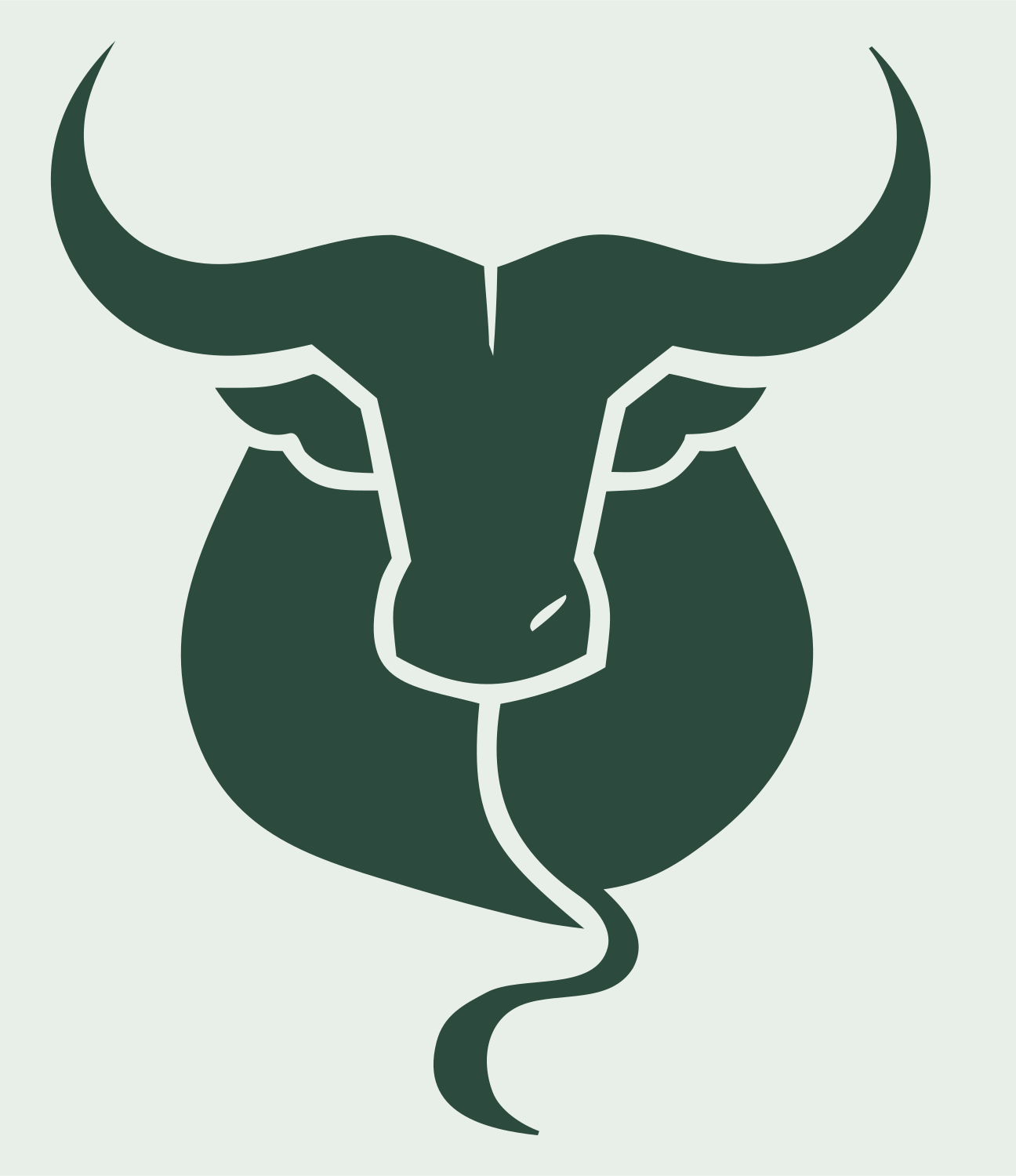Bold Bull Face Front Logo #e8efe9/#2d4a3e