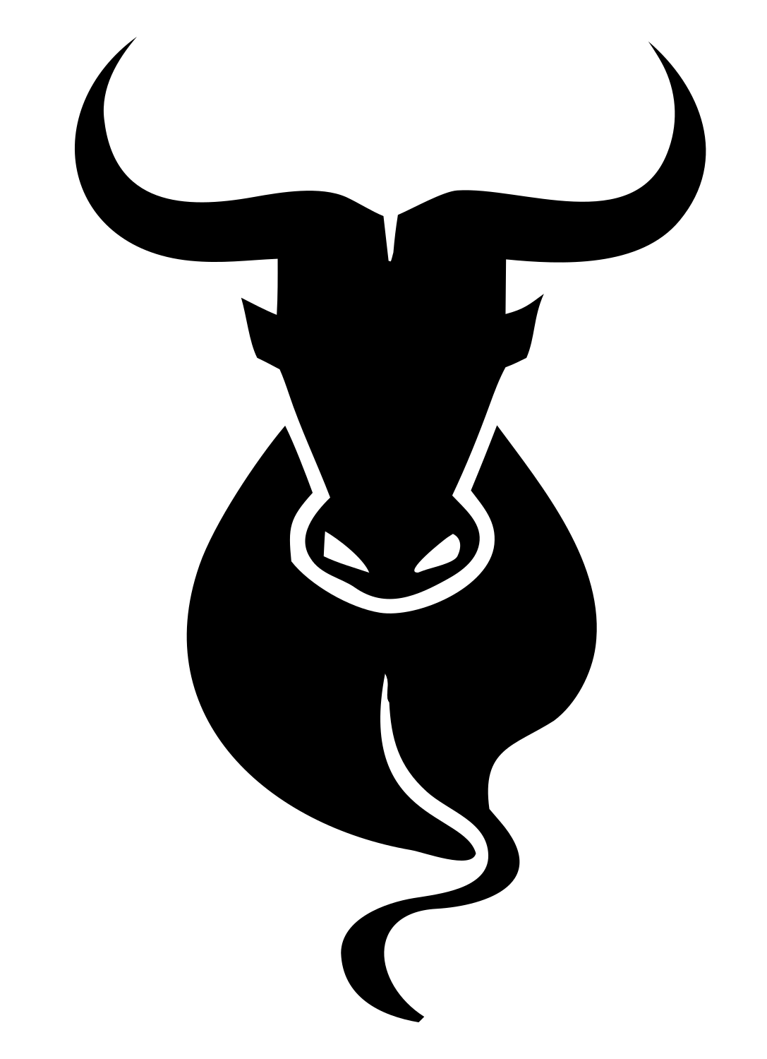 Taurus Bull Silhouette Crest #ffffff/#000000