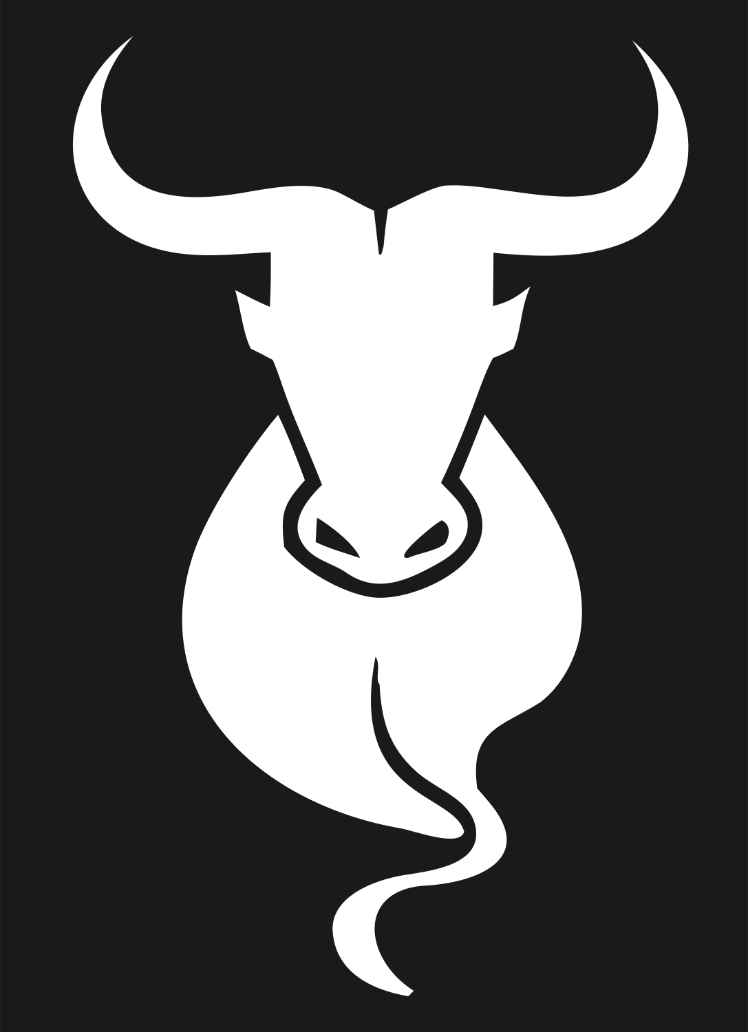 Taurus Bull Silhouette Crest #1a1a1a/#ffffff