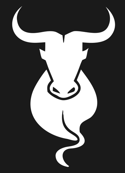 Taurus Bull Silhouette Crest #1a1a1a/#ffffff