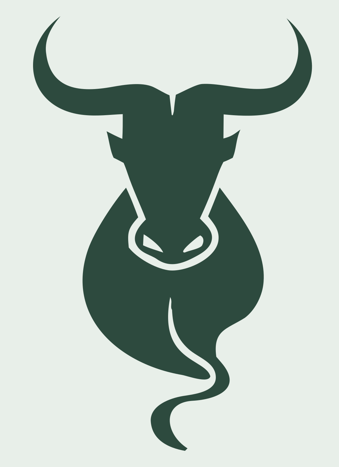 Taurus Bull Silhouette Crest #e8efe9/#2d4a3e