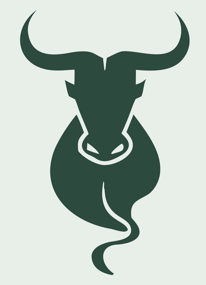 Taurus Bull Silhouette Crest #e8efe9/#2d4a3e