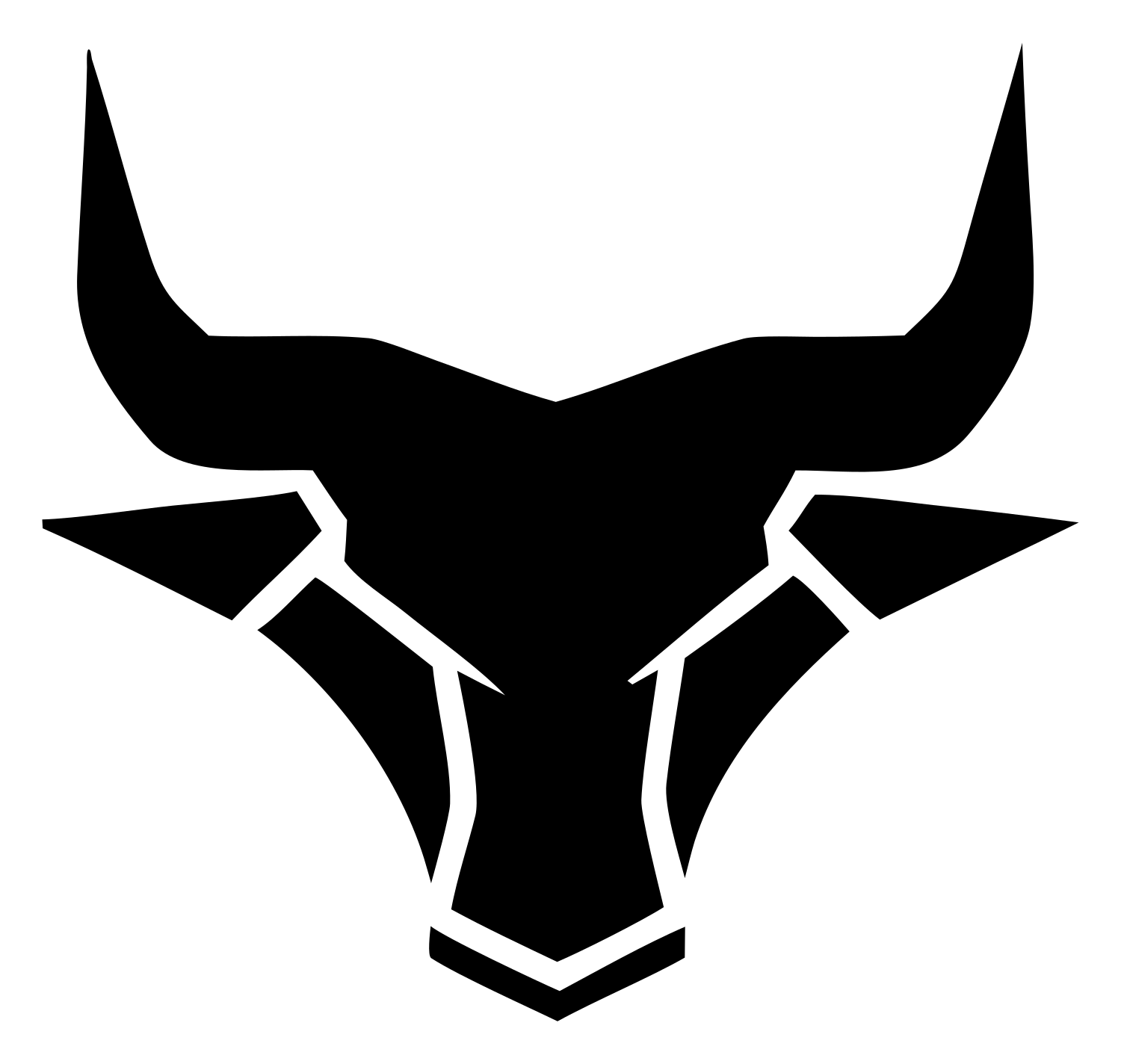 Geometric Bull Head Badge #ffffff/#000000