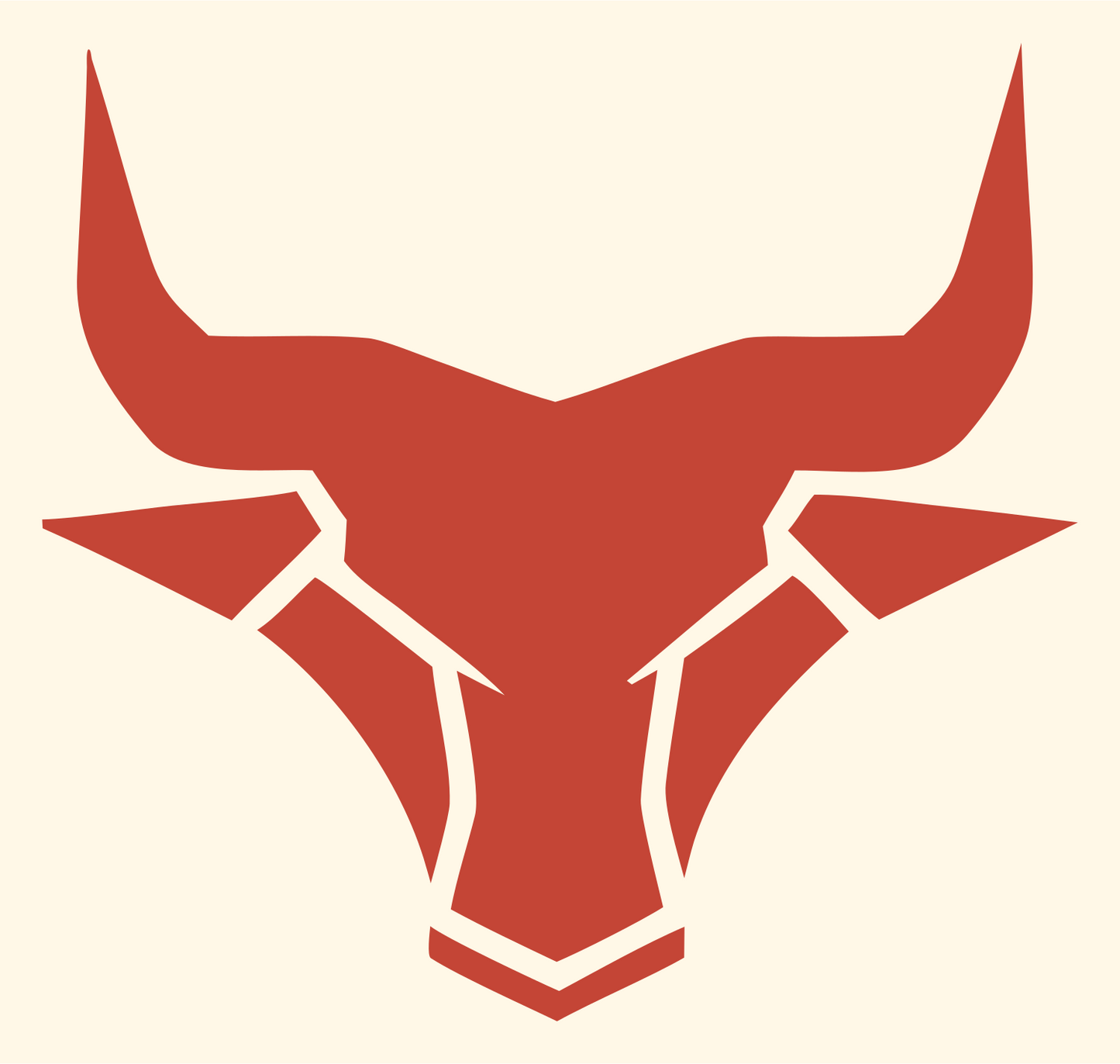 Geometric Bull Head Badge #fff8e7/#c44536