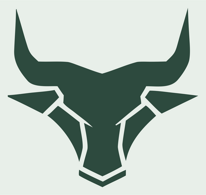 Geometric Bull Head Badge #e8efe9/#2d4a3e