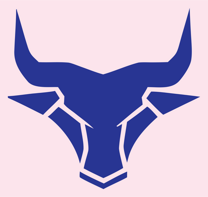 Geometric Bull Head Badge #fce4ec/#283593