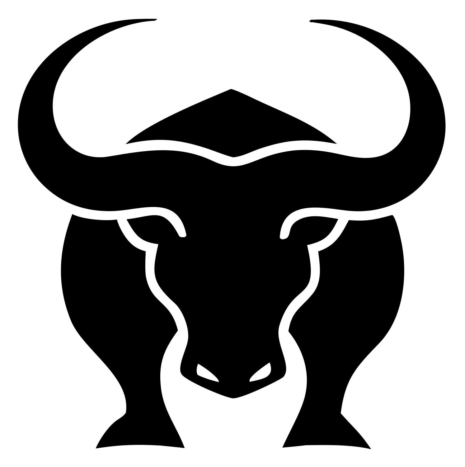 Frontal Bull Head Logo #ffffff/#000000