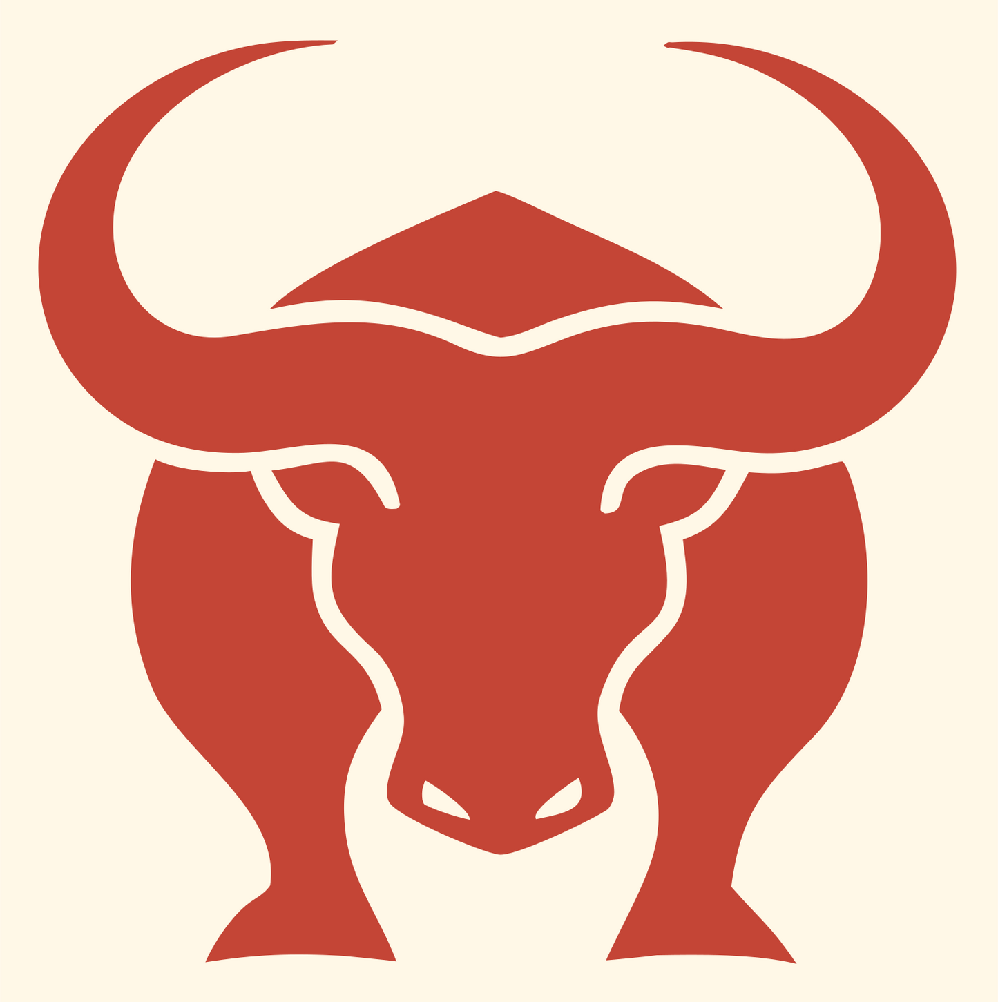 Frontal Bull Head Logo #fff8e7/#c44536