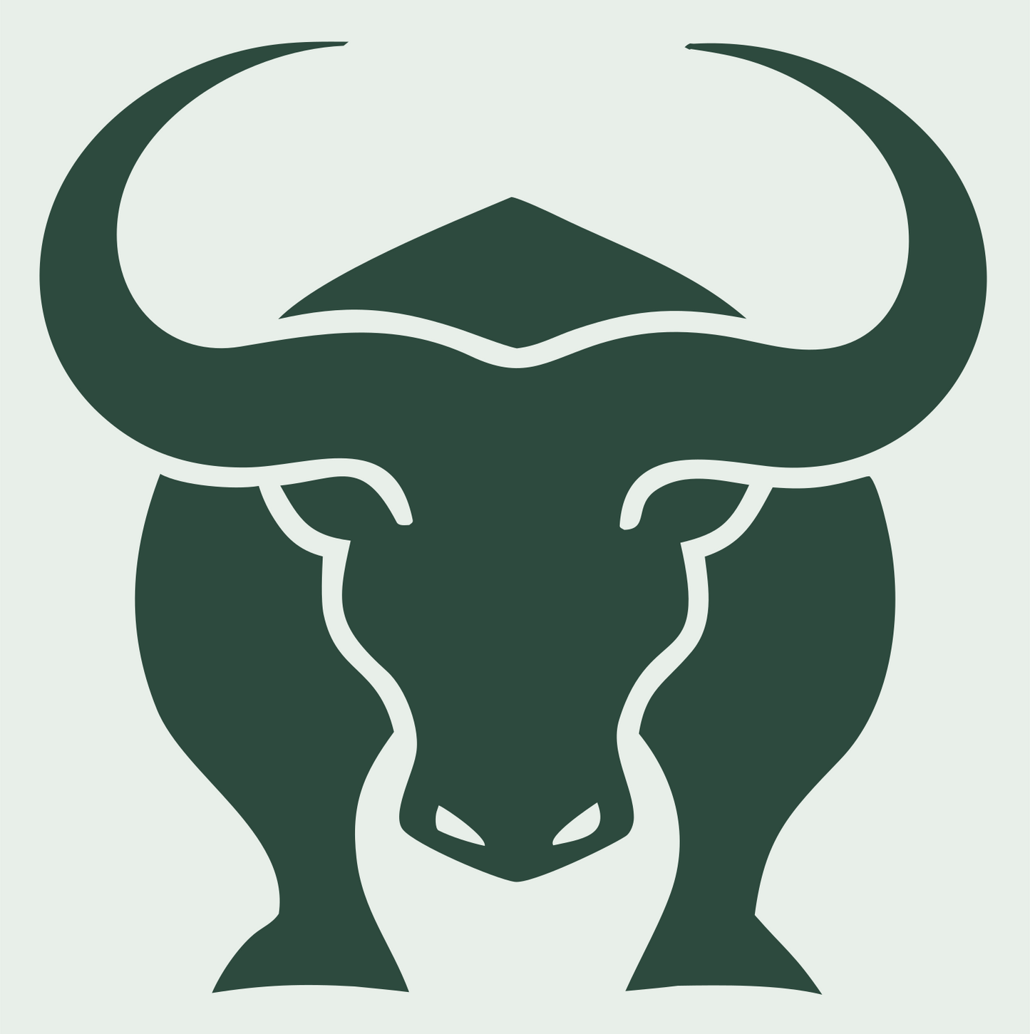 Frontal Bull Head Logo #e8efe9/#2d4a3e