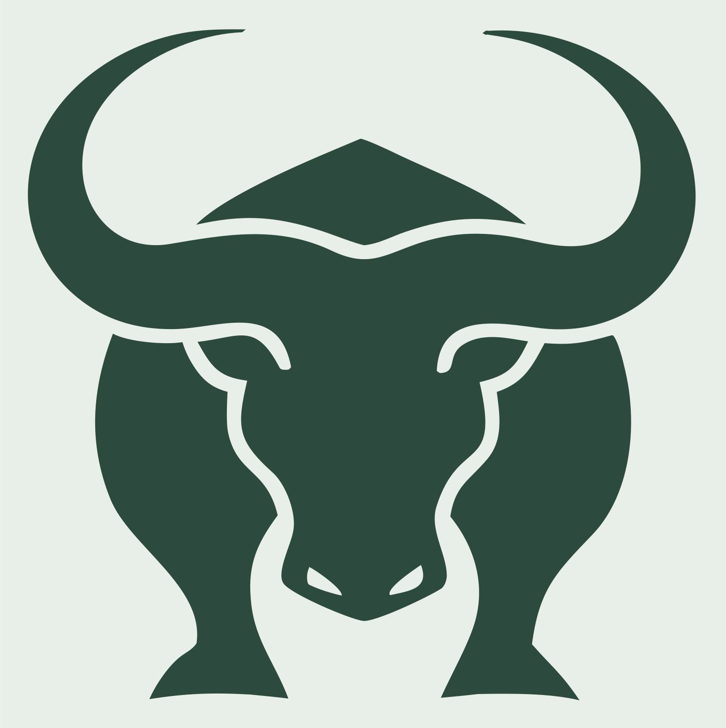 Frontal Bull Head Logo #e8efe9/#2d4a3e