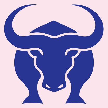 Frontal Bull Head Logo #fce4ec/#283593