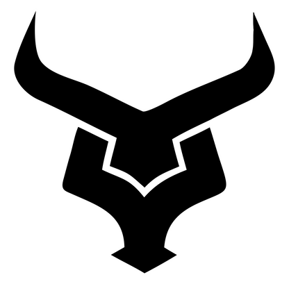 Angular Bull Head Emblem #ffffff/#000000