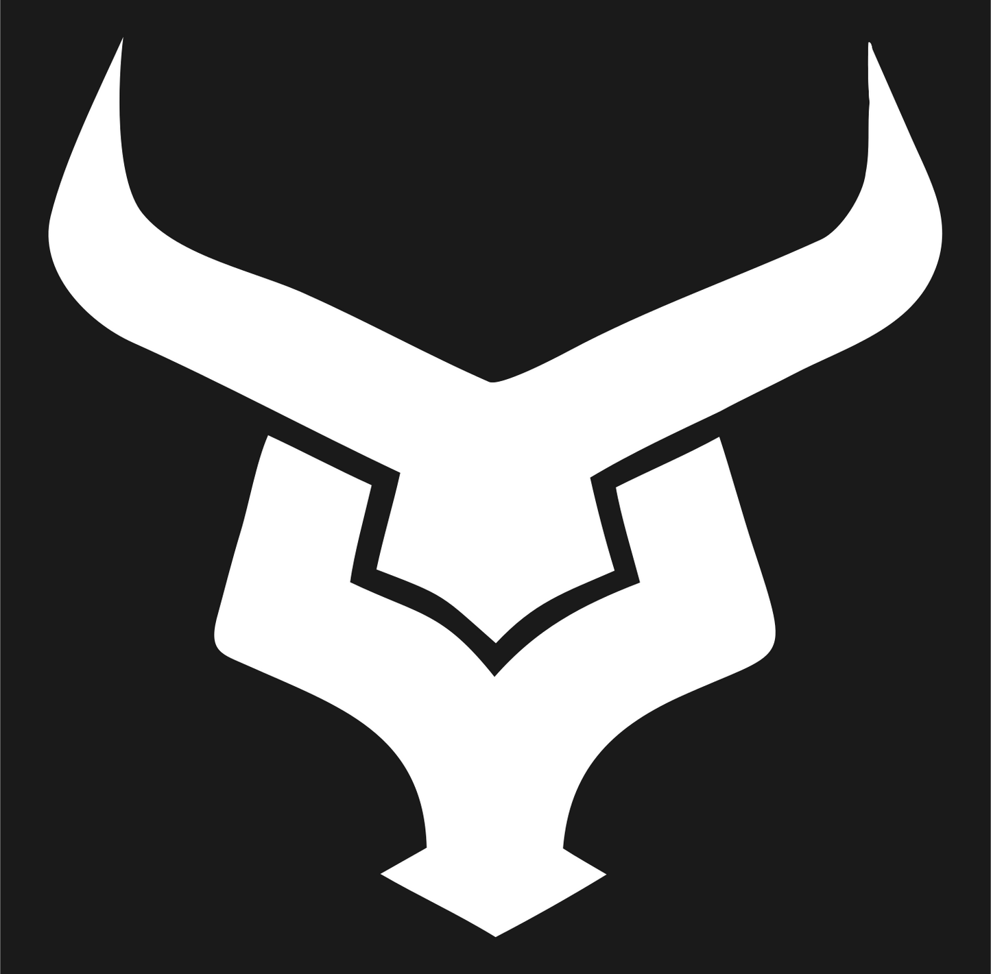 Angular Bull Head Emblem #1a1a1a/#ffffff
