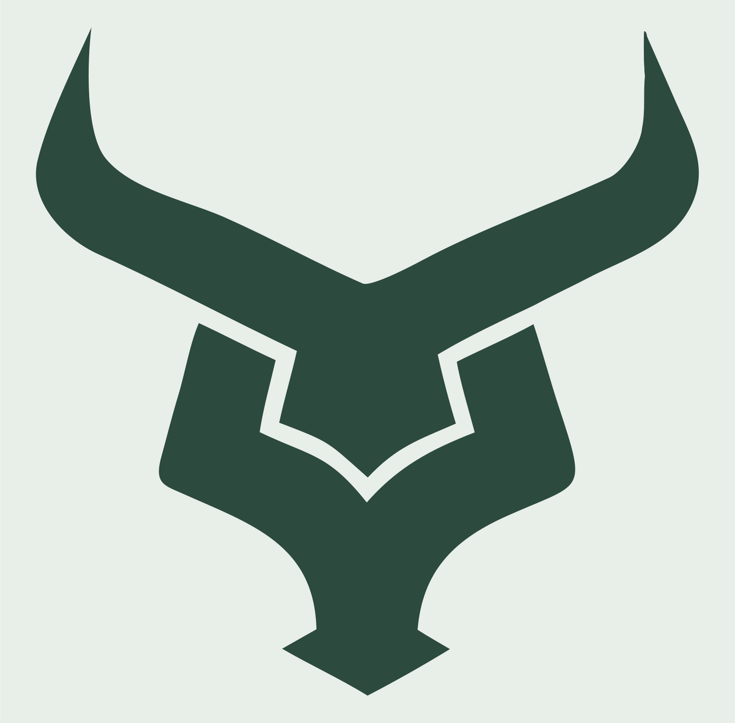 Angular Bull Head Emblem #e8efe9/#2d4a3e