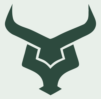 Angular Bull Head Emblem #e8efe9/#2d4a3e