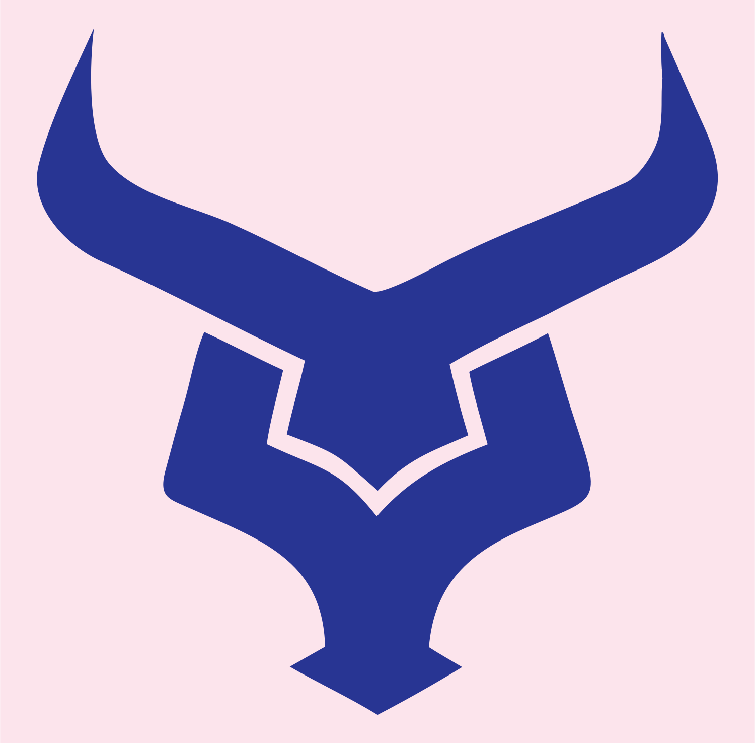 Angular Bull Head Emblem #fce4ec/#283593