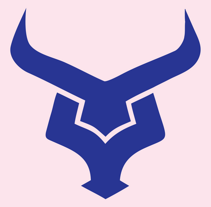 Angular Bull Head Emblem #fce4ec/#283593