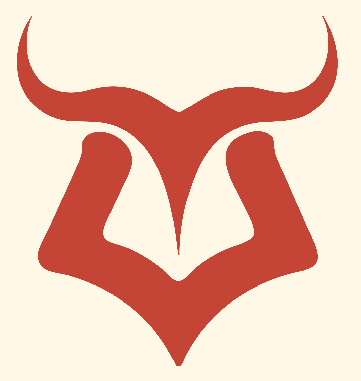 Taurus Face Bold Emblem #fff8e7/#c44536