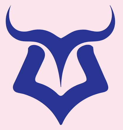 Taurus Face Bold Emblem #fce4ec/#283593