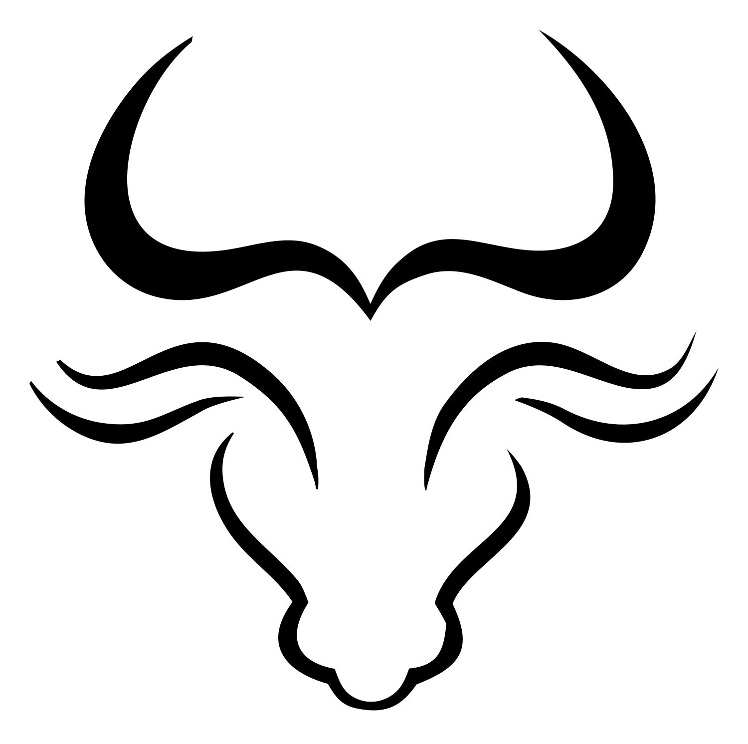 Hand-Drawn Bull Head Mark #ffffff/#000000