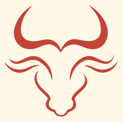Hand-Drawn Bull Head Mark #fff8e7/#c44536