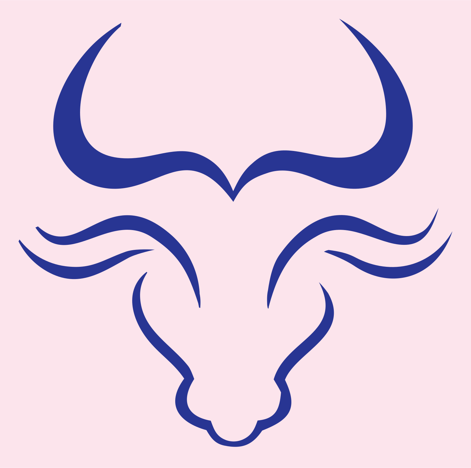 Hand-Drawn Bull Head Mark #fce4ec/#283593