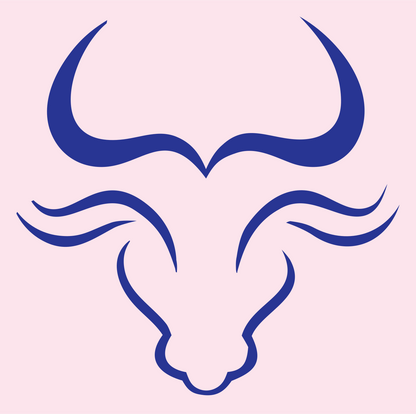 Hand-Drawn Bull Head Mark #fce4ec/#283593