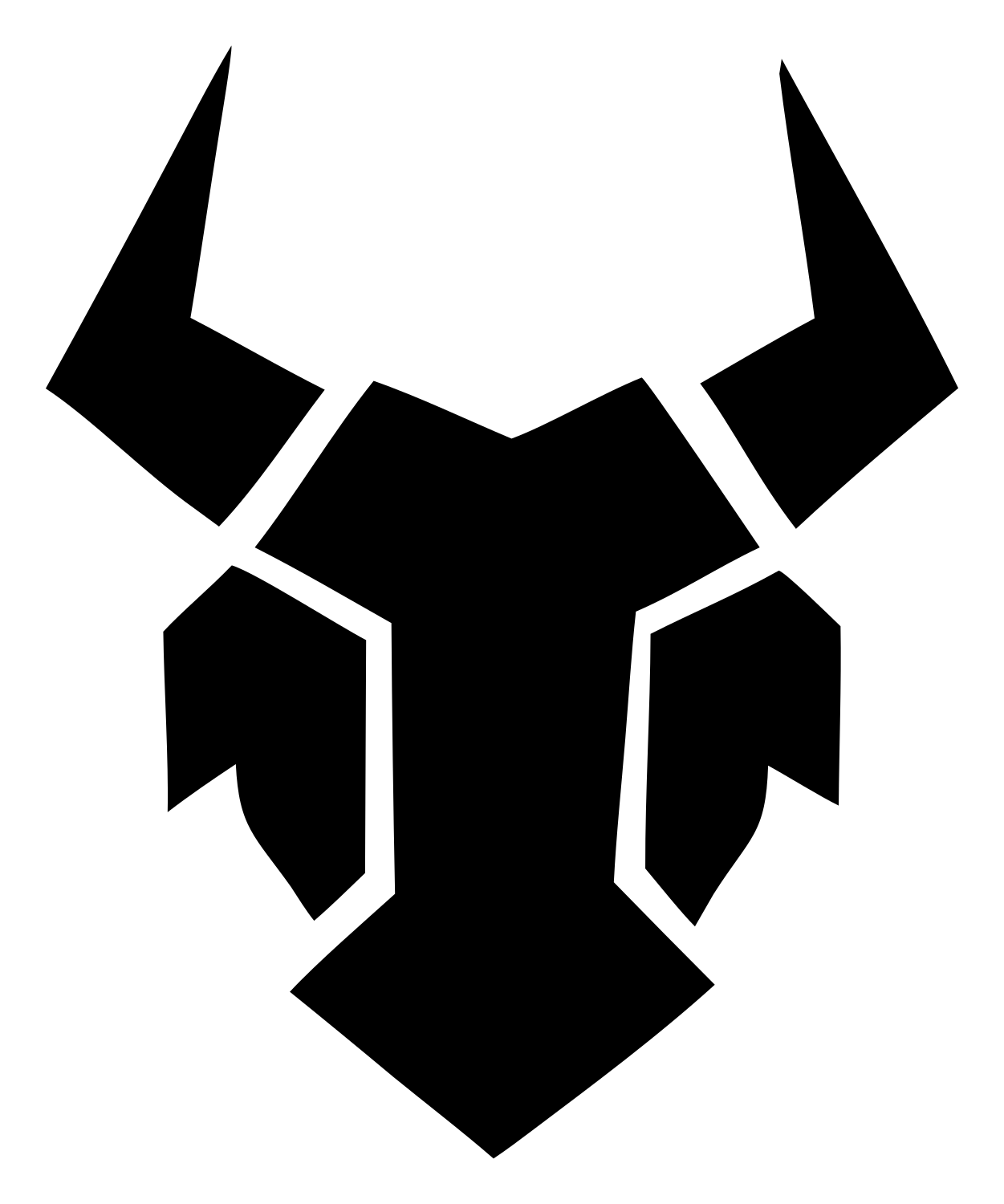 Fragmented Bull Head Logo #ffffff/#000000