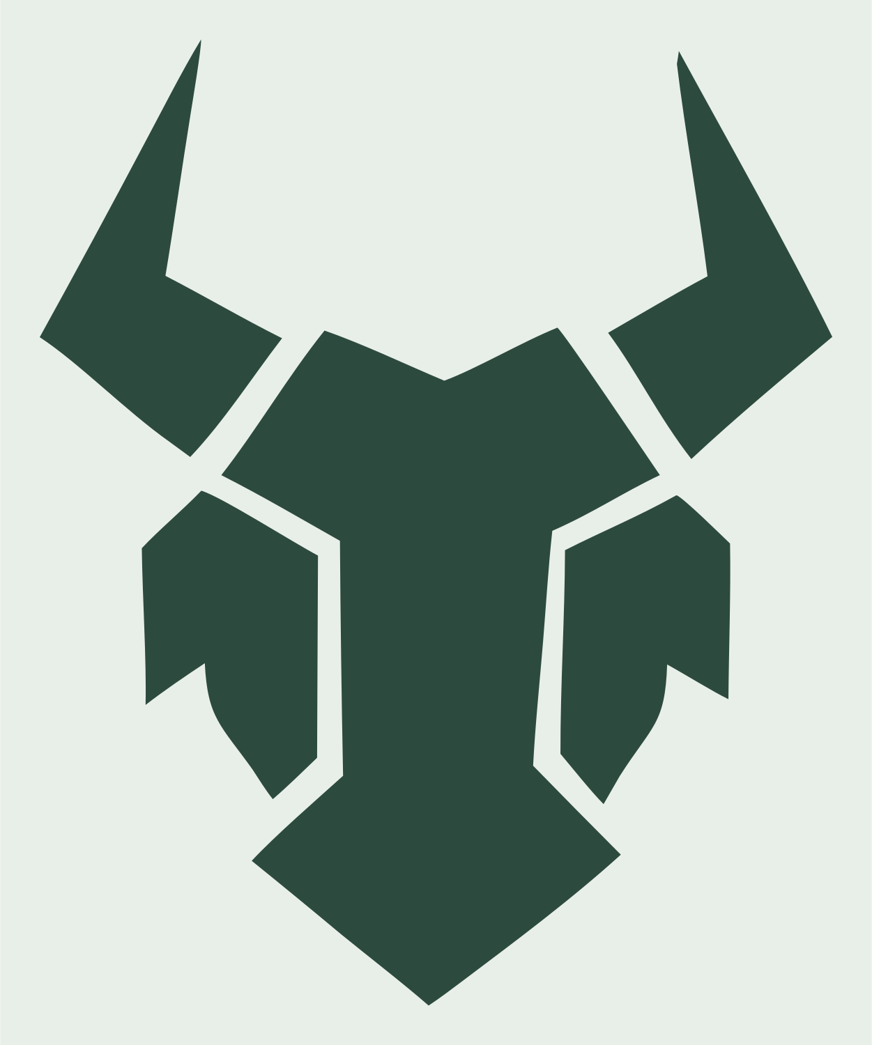 Fragmented Bull Head Logo #e8efe9/#2d4a3e