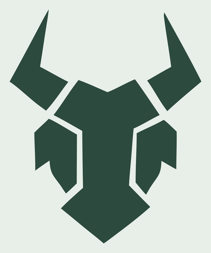 Fragmented Bull Head Logo #e8efe9/#2d4a3e