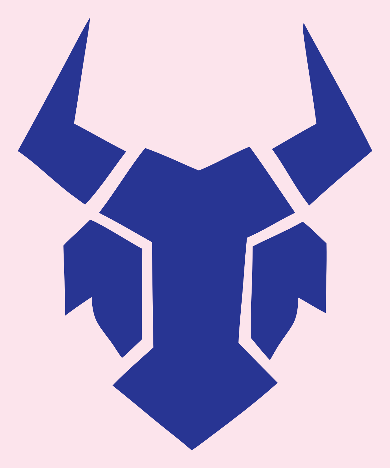 Fragmented Bull Head Logo #fce4ec/#283593