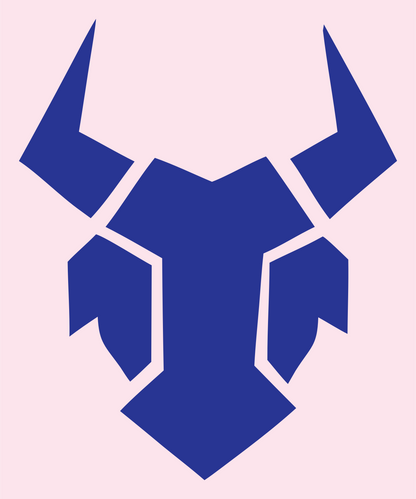 Fragmented Bull Head Logo #fce4ec/#283593
